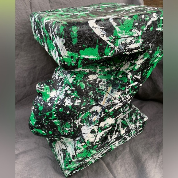 Abstract Original “Z” Face Print Mask Paper Mache 14x10x8 Mixed Media Sculpture - Picture 5 of 11